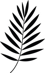 Fototapeta premium Black Silhouette Leaf Illustration on White