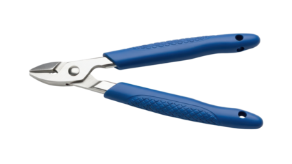 Blue Handle Diagonal Cutting Pliers Tool isolated PNG with Transparent Background