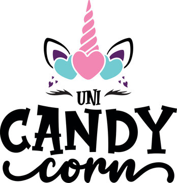 Colorful Unicorn Candy Corn Logo Design