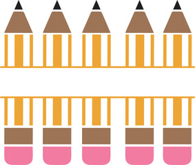 Obraz premium Pencils with Pink Erasers and Yellow Bodies