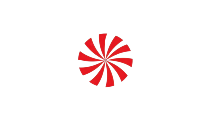 Red and White Peppermint Candy Swirl Graphic isolated PNG with Transparent Background