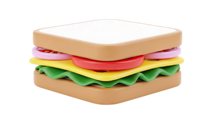 Stylized 3D Sandwich Icon