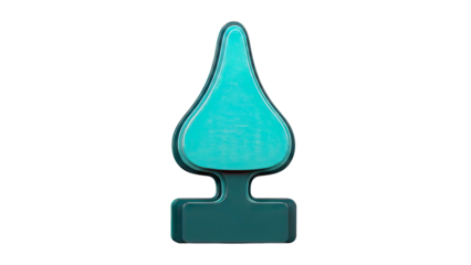 Teardrop-shaped object with a horizontal base