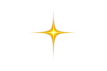 Golden light creating a shining star effect, a luminous lens flare ideal for overlays and visual elements