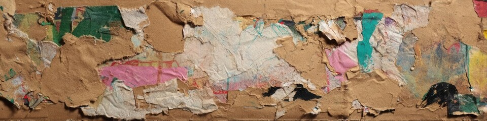 Obraz premium Torn Paper Collage Distressed Texture with Color and Layers
