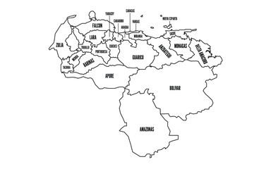 Obraz premium Editable Blank VENEZUELA Map With Regions