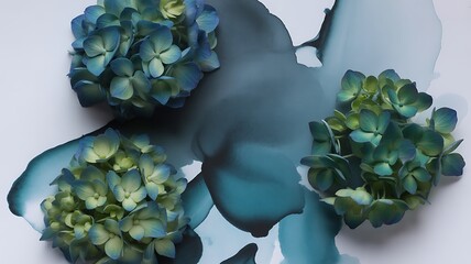 blue and green leaves