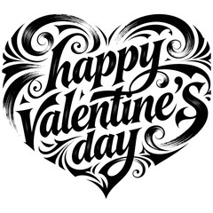 Valentine's Day Heart Greeting: Express your love with this artistic Valentine's Day message elegantly scripted within a heart shape. Perfect for conveying heartfelt wishes.