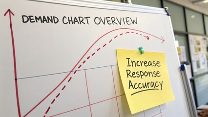 Demand Chart Overview with Increasing Response Accuracy on Whiteboard in Office Setting