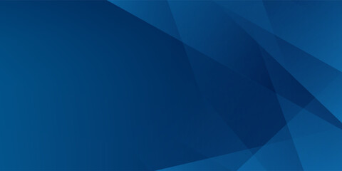 Fototapeta premium Abstract modern blue horizontal banner background with geometric diagonal overlay layer and glowing lines.