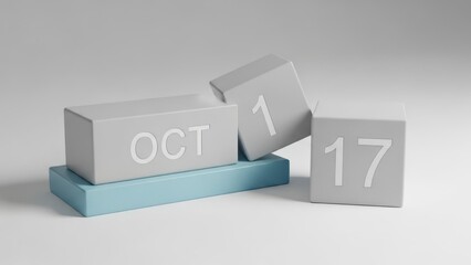 Calendar blocks with october date display