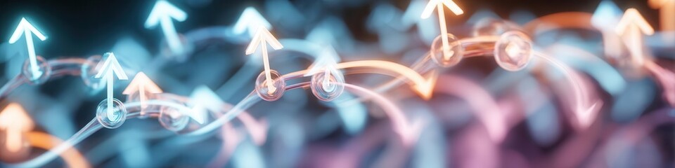 Glowing Arrow Trends Financial Growth and Success Concept