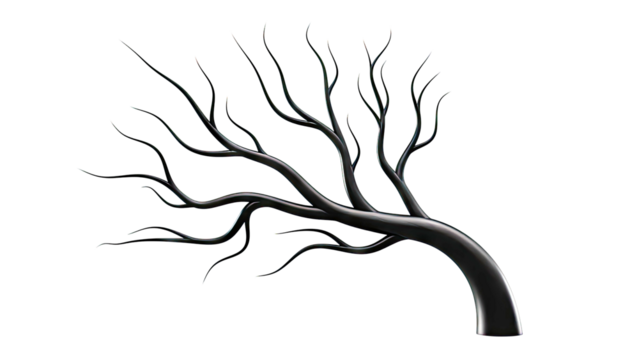 Stylized Black Tree Branches - Powered by Adobe
