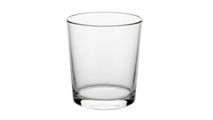 Empty Clear Glass Tumbler Product Shot isolated PNG with Transparent Background