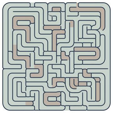 A complex maze puzzle design.