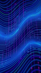 Neon Wave Technology Grids &ndash; Futuristic Digital Network Wallpaper