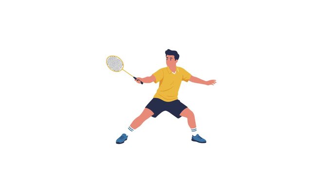 video of young men playing badminton
