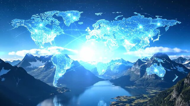 Global Network Connections - A Stunning Digital World Map.
