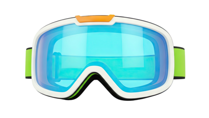 Snow Goggles with Blue Lens and Orange Accent