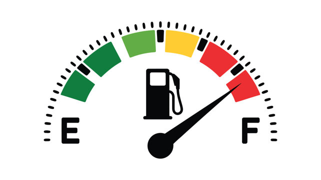 fuel gauge indicator, a premium ranked vector graphic showing fuel levels with vibrant design, ideal for dashboards, apps, automotive infographics, and creative illustrative needs.