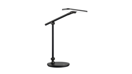 Modern Black LED Desk Lamp Product Shot with Adjustable Arm isolated PNG with Transparent Background