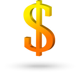 Obraz premium Luxury Gold Dollar Sign Illustration