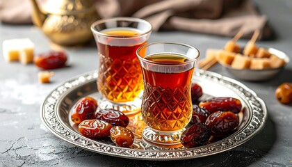 Traditional Middle Eastern Tea with Dates - A Cultural Delight.