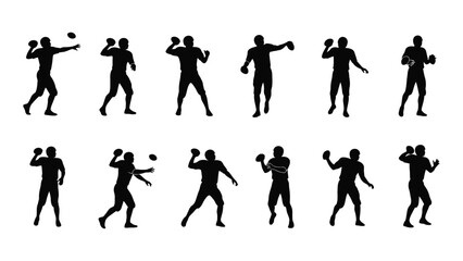 Fototapeta premium Silhouettes of people in dynamic poses suggesting movement and activity