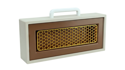 Vintage Portable Heater with Hexagonal Grille