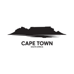 Silhouette of table mountain and cape town cityscape south africa © Mst
