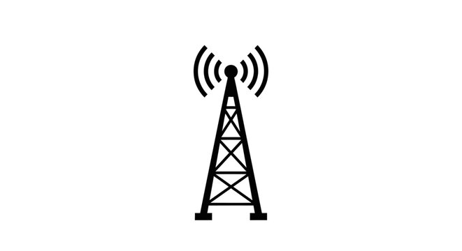 Cellular tower with signal waves emission.