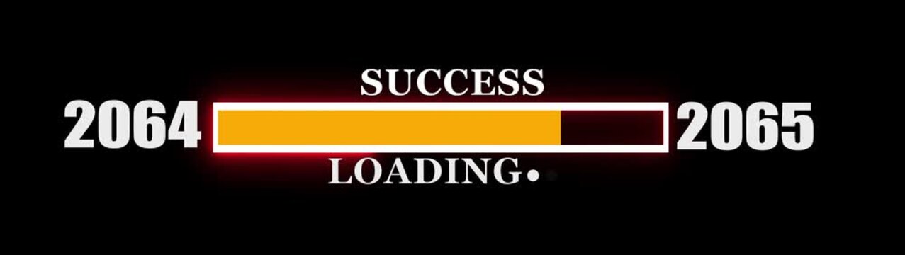 Loading bar from 2064 to 2065 new year transfer animation on background new year Celebration concept with confetti.....