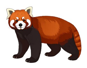 Digitally created illustration of a cute red panda animal