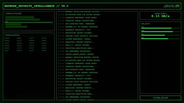  Futuristic System Boot Sequence Animation | Green Tech Terminal UI Loading Screen.
