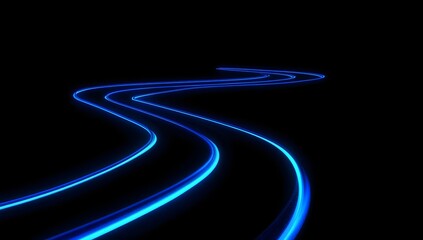 Mesmerizing blue light trails in the dark