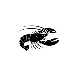Black and white lobster illustration
