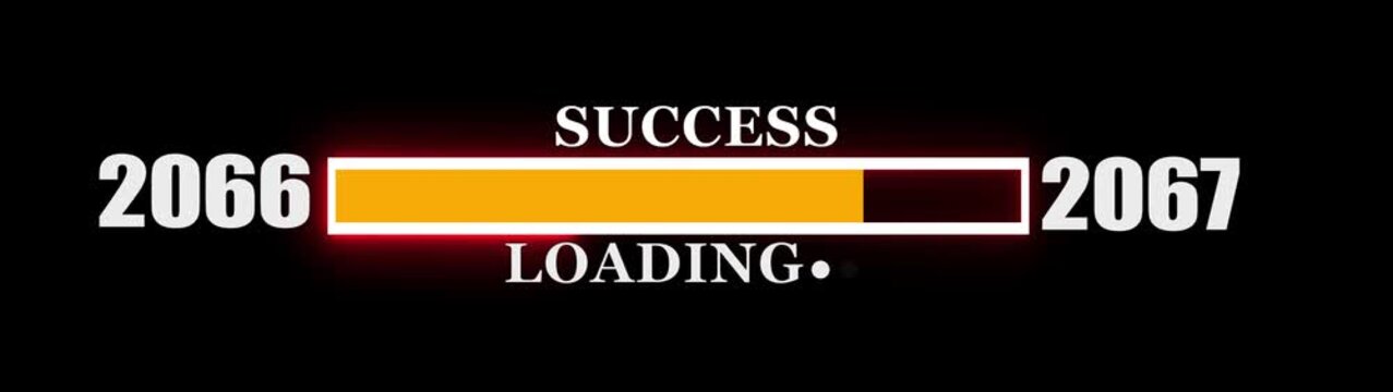 Loading bar from 2066 to 2067 new year transfer animation on background new year Celebration concept with confetti.....