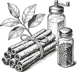 Ceylon cinnamon stickes on white background