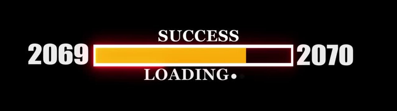 Loading bar from 2069 to 2070 new year transfer animation on background new year Celebration concept with confetti.....