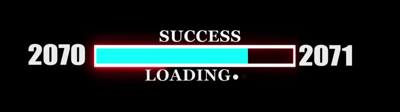 Loading bar from 2079 to 2071 new year transfer animation on background new year Celebration concept with confetti.....