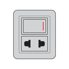 illustration power switch and socket	