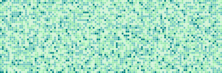 Green, aqua and mint seamless vector tile pattern with retro game texture. Great for kids, children, kindergarten, school, swimming pool graphics and funny disco ball backgrounds.