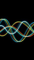 Sophisticated neon wave lines forming elegant abstract background