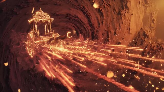 Bisket Jatra abstract chariot motion symbolism for Nepal New Year festival design