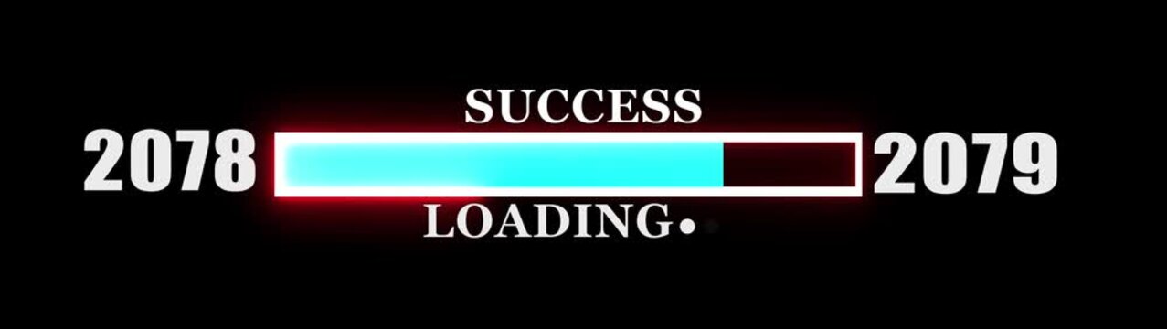 Loading bar from 2078 to 2079 new year transfer animation on background new year Celebration concept with confetti.....