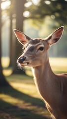 Obraz premium Close up of deer in forest.