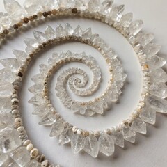 Spiral Formation of Crystals Crystals growing in a spiral patter