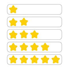 Star rating icons illustrating different levels of feedback or product quality assessment