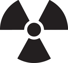 Radioactive warning symbol on white background