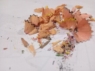 color pencil and shavings